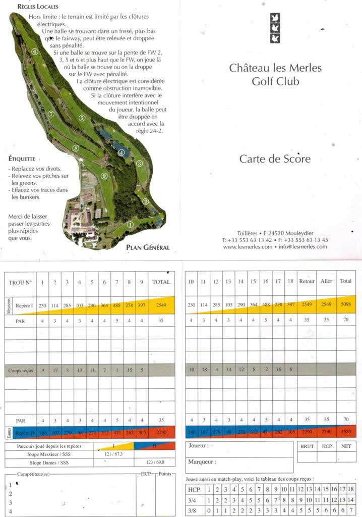 Golf Golf Hôtel Château les Merles à Mouleydier