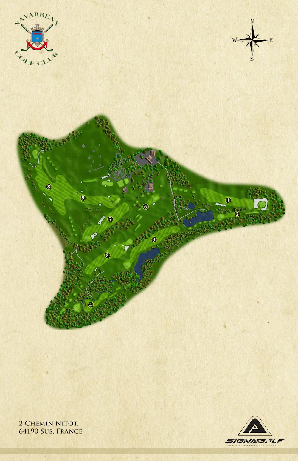 Oloron Golf Club les Vallees - Fairway et green du parcours
